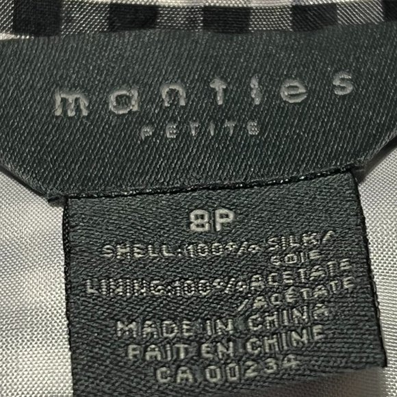 🎉🎉Host Pick🎉🎉 🌸4/$30🌸 NWOT MANTIES vintage checkered silk blazer - Picture 8 of 9